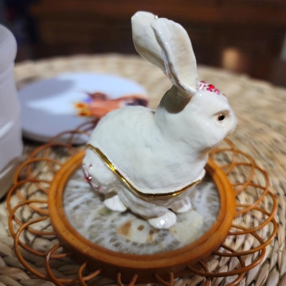 Bejeweled Rabbit Trinket Box - Picture 3 of 5